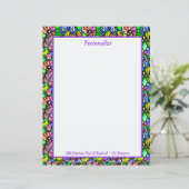 Papier Élégant verreMotif papillon coloré (Debout devant)