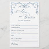 Papier Elégant Victorian Ornate Bleu Voeux & Conseil Card (Devant)