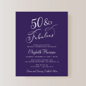 Papier Elégant violet 50e anniversaire Invitation de fête