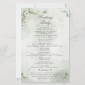 Papier Elegant White Floral Wedding Ceremony Program Fan (Dos)