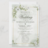Papier Elegant White Floral Wedding Ceremony Program Fan (Devant)