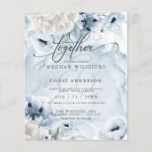 Papier Elégante Aquarelle Bleue Fleurs de Pavot Abordable (Devant)