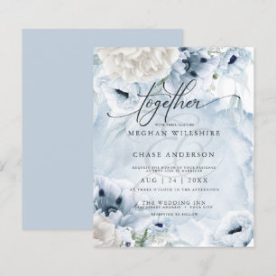 Papier Elégante Aquarelle Bleue Fleurs de Pavot Abordable