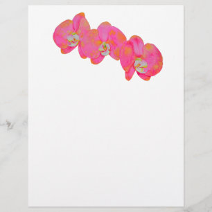 Papier Elégante aquarelle rose orchidées tropicale fleuri