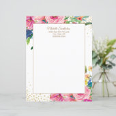 Papier Elégante Aquarelle rose Parties scintillant floral (Debout devant)