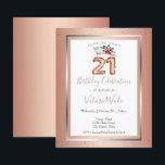 Papier Élégante Blush Pink 21e fête d'anniversaire<br><div class="desc">Joli arrière - plan de fausse feuille avec des reflets chatoyants sur la bordure supérieure et inférieure. Design élégant et tendance avec typographie de script sophistiquée. Tout le texte est ajustable et facile à changer pour vos besoins de partie. Grand design élégant de fête de 21e anniversaire. Disponible en différentes...</div>