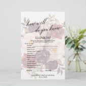 Papier Élégante calligraphie Faded Floral Bridal Jeu (Debout devant)