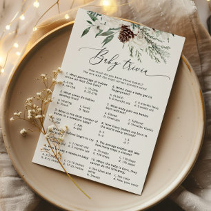 Papier Elégante calligraphie hiver bébé trivia jeu