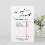 Papier Élégante Calligraphie Noire "Il A Dit Qu'Elle A Di (Debout devant)