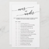 Papier Élégante calligraphie noire sur ou sous le jeu (Devant / Derrière)