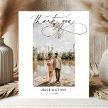 Papier Élégante calligraphie simple Mariage photo Merci<br><div class="desc">Merci mariage vous montre la calligraphie de script.</div>
