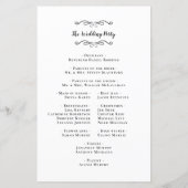 Papier Élégante cérémonie de mariage Black White Programm (Dos)