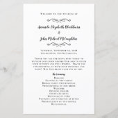 Papier Élégante cérémonie de mariage Black White Programm (Devant)