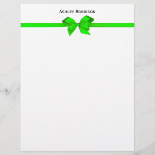 Papier Élégante chaux Bow satiné vert sur enveloppe blanc