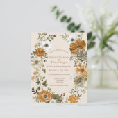 Papier élégante chute d'aquarelle faire-part de mariage f (Debout devant)