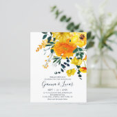 Papier Elégante couleur jaune budget Mariage floral (Debout devant)