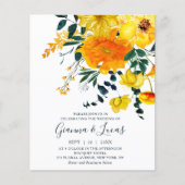 Papier Elégante couleur jaune budget Mariage floral (Devant)
