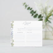 Papier Elégante Dusty Blue Garden Fête des mariées Recett (Debout devant)