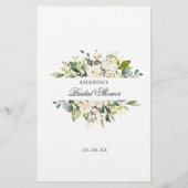 Papier Elégante Eucalyptus Rose blanche Voeux & Conseils (Dos)