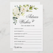 Papier Elégante Eucalyptus Rose blanche Voeux & Conseils (Devant / Derrière)