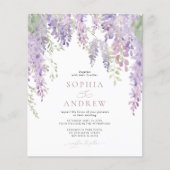 Papier Élégante Faire-part de mariage de glycine violette (Devant)