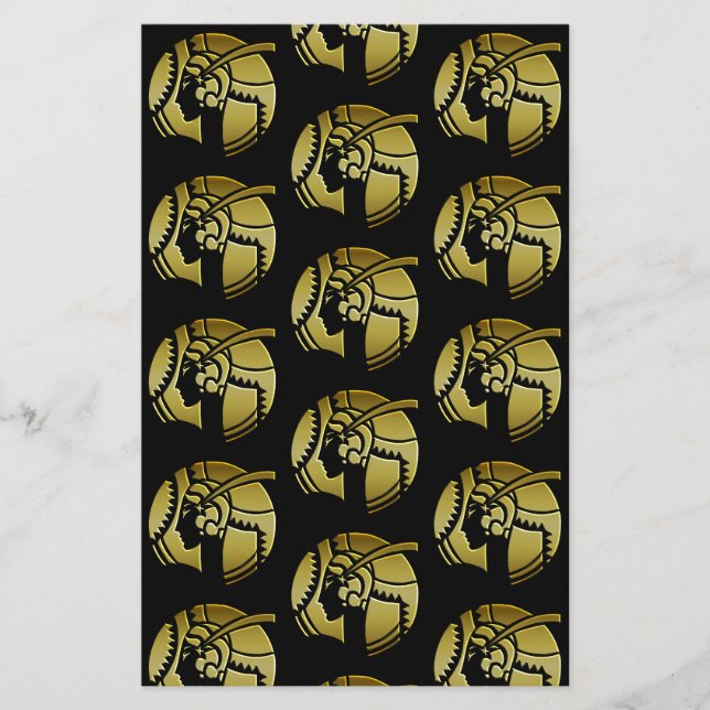 Papier Élégante femme Art Déco Or sur Scrapbooking noir (Devant)