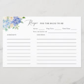 Papier Elégante Fête des mariées bleue Dusty Recette Cart (Devant)