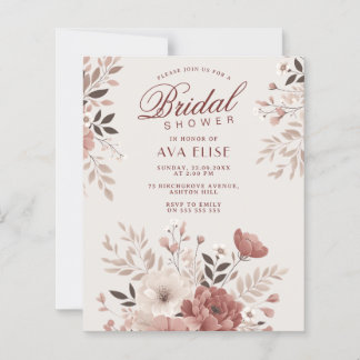 Papier Élégante Fête des mariées budgétaire florale rose
