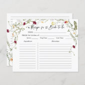 Papier Elégante Fête des mariées Fleur sauvage Recette (Devant / Derrière)