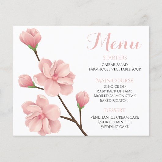 Papier Élégante Fleur de cerisier rose Mariage Floral (Devant)