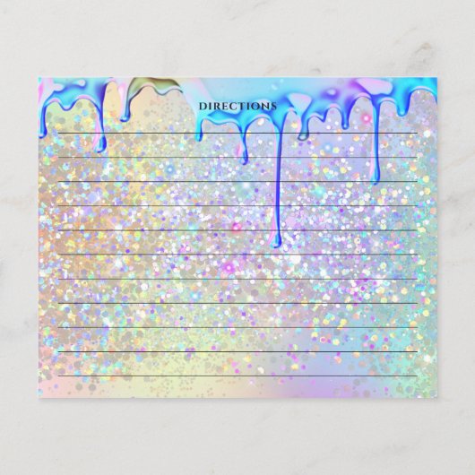 Papier Elégante Holographique Parties scintillant or Drip (Dos)