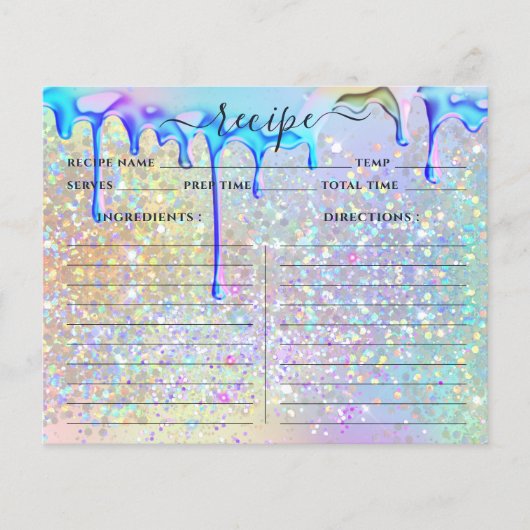 Papier Elégante Holographique Parties scintillant or Drip (Devant)