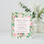 Papier Élégante invitation à la nuptiale rose budget (Debout devant)