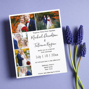 Papier élégante invitation de mariage moderne en collage