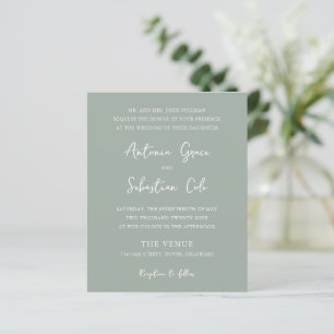 Papier Élégante invitation de mariage pas chère vert saug