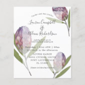 Papier Élégante invitation de mariage Protea Violet Budge (Devant)