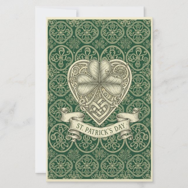 Papier Élégante journée de la Saint-Patrick Valeur Trèfle (Devant)