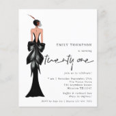 Papier Élégante Lady Invitation tendance Script 21e anniv (Devant)