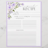 Papier Elégante Lavande Lavande Fête des mariées Florale  (Dos)