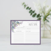 Papier Elégante Lavender Floral Fête des mariées Recette (Debout devant)