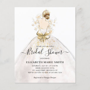 Papier Élégante mariée Mariage Gown Fête des mariées robe