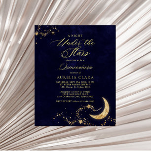 Papier Élégante nuit sous les étoiles Quinceañera