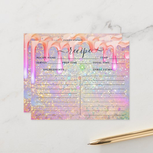 Papier Elégante Parties scintillant Holographique Gold Dr (Devant/Arrière en situation)