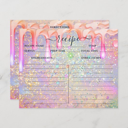 Papier Elégante Parties scintillant Holographique Gold Dr (Devant / Derrière)