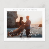 Papier Élégante photo budgétaire Enregistrer la date (Devant)