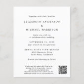 Papier Élégante photo Code QR Faire-part de mariage budgé (Devant)