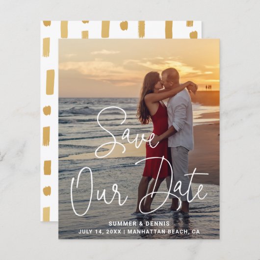 Papier Élégante photo moderne Budget Mariage Enregistrer  (Devant / Derrière)