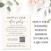 Papier Elégante Photo QR Code Cream Wedding Réception
