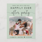 Papier Elégante photo Sage Mariage Réception Enregistrer (Devant)