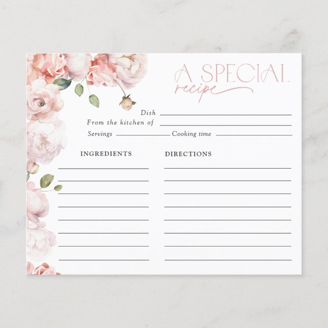 Papier Elégante recette de Fête des mariées florale rose  (Devant)